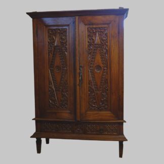 Java Schrank, Teak - Holz, feines Schnitzwerk