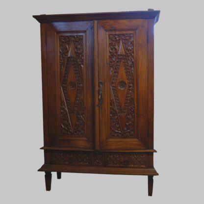 Java Schrank, Teak - Holz, feines Schnitzwerk