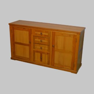 Sideboard Teak/Bambus 4 Schübe 2 Türen, 146 x 80