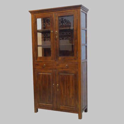 Vitrinenschrank, 4 Türen und 2 Schübe