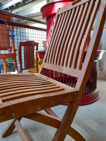 Gartenstuhl breit mit Tragegriff Klappstuhl  TEAK – Bild 2
