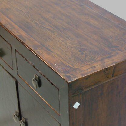 Altes, schwarzes Sideboard mit 4 Türen und 4 Schüben – Bild 3