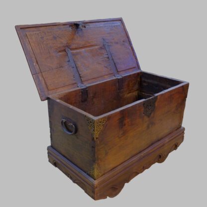 Antike "Hochzeits  - Truhe", "GEROBOK" - Teak Holz massiv – Bild 2