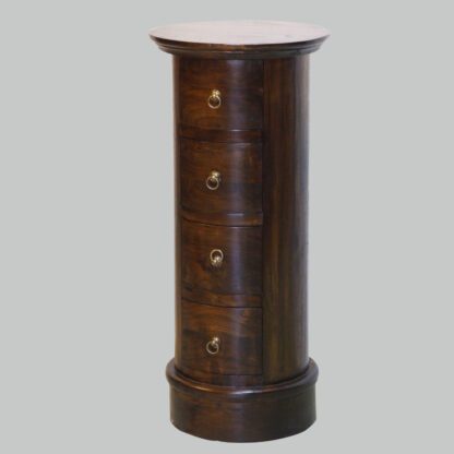 CD-Tower, rund, Teak-Holz, 4 Schubladen – Bild 2