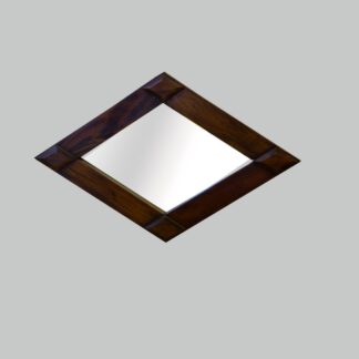 Spiegel mit Schliff, altes Teakholz, Raute-80x50
