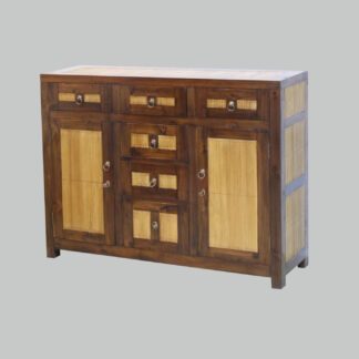 Sideboard Teak/Bambus 126 x 95 x 35 cm