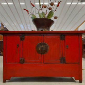 Rote Kommode / großes China Sideboard Antik