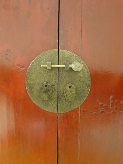 Antike China Kommode,  rot – Bild 5