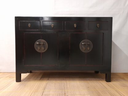 China Sideboard Schwarz,  Piano-Lack Kommode