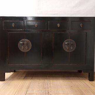 China Sideboard Schwarz,  Piano-Lack Kommode