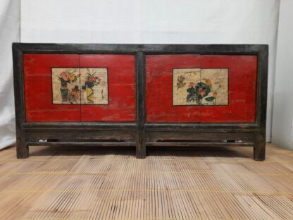 Antikes Sideboard 186 cm, Mongolei.  Kommode China Schwarz-Rot