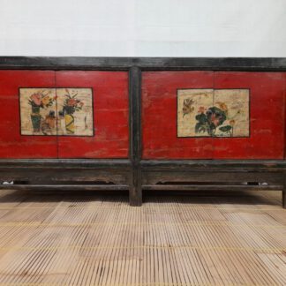 Antikes Sideboard 186 cm, Mongolei.  Kommode China Schwarz-Rot