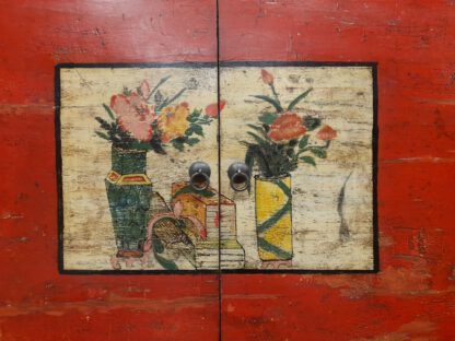 Antikes Sideboard 186 cm, Mongolei.  Kommode China Schwarz-Rot – Bild 5