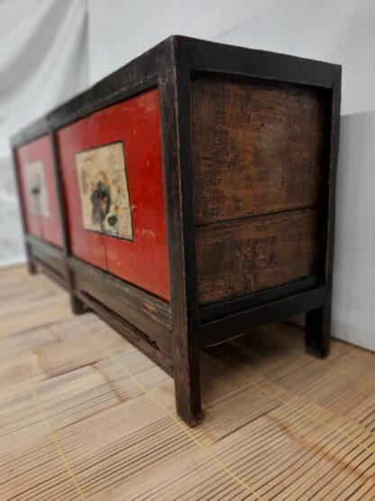 Antikes Sideboard 186 cm, Mongolei.  Kommode China Schwarz-Rot – Bild 2