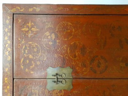 Asia Schrank Rot Antik Originallack Patina Hochzeitsschrank – Bild 3