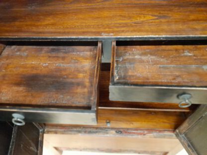 Asia Schrank Rot Antik Originallack Patina Hochzeitsschrank – Bild 6
