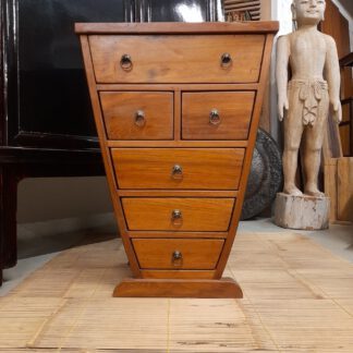 Kommode „Parabola 85“ TEAK , 6-Schubladen, hell