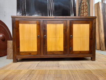 Teak Sideboard m. Bambus-Füllungen, 130 x 70 cm – Bild 4