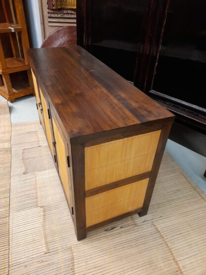 Teak Sideboard m. Bambus-Füllungen, 130 x 70 cm – Bild 3