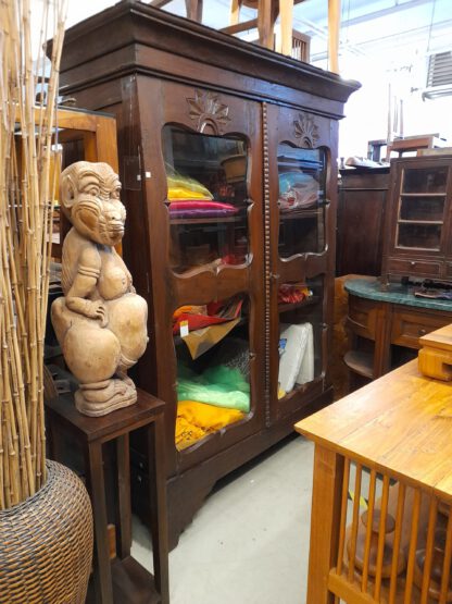 Große antike TEAK Vitrine, zerlegbar, mit one-panel-Seiten – Bild 3