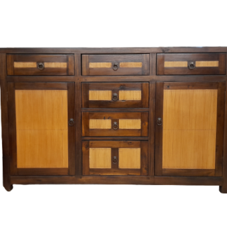 Sideboard TEAK 150cm, mit Bambusholz Füllungen