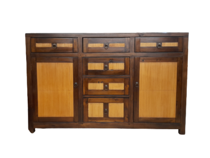 Sideboard TEAK 150cm, mit Bambusholz Füllungen