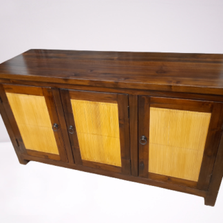 Teak Sideboard m. Bambus-Füllungen, 130 x 70 cm