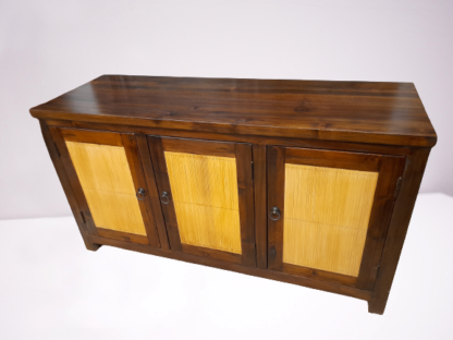 Teak Sideboard m. Bambus-Füllungen, 130 x 70 cm
