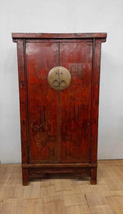 Historischer Asia Schrank Rot 190cm – Bild 9