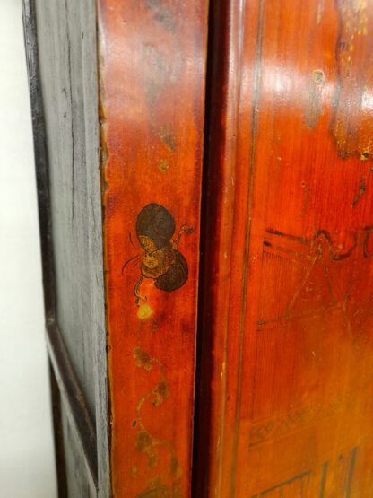 Historischer Asia Schrank Rot 190cm – Bild 7