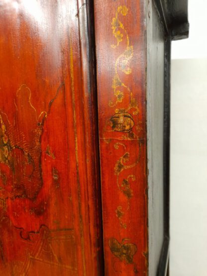 Historischer Asia Schrank Rot 190cm – Bild 5