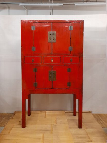 Asia-Schrank rot antik chic – Bild 2