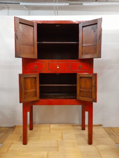 Asia-Schrank rot antik chic – Bild 8