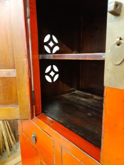 Asia-Schrank rot antik chic – Bild 5