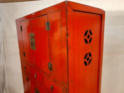 Asia-Schrank rot antik chic – Bild 7