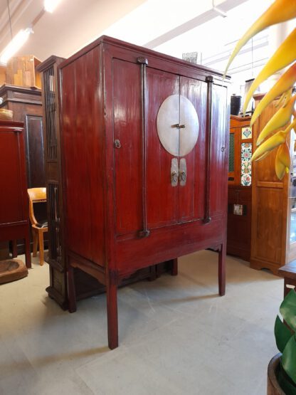 Asia Schrank 200 x 130 cm großer roter "Hochzeitsschrank" antik