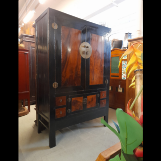 Asiaschrank Schwarz Mahagoni 203 x 135 x57 cm