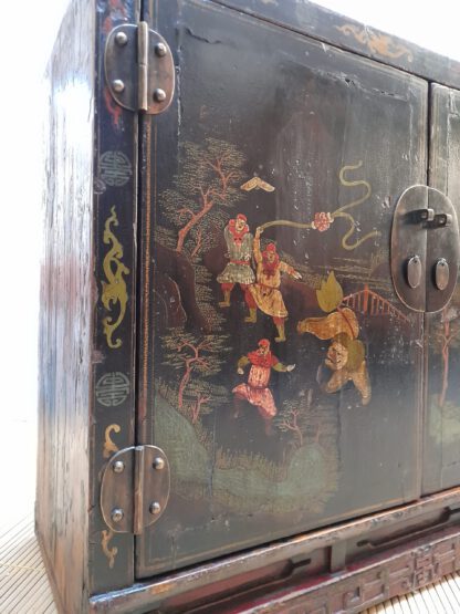 Kommode Schwarz Patina klassische Asia Kommode – Bild 7