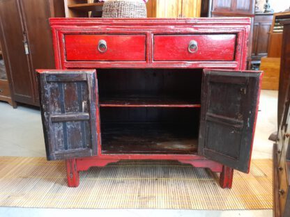 Antike Chinakommode, rot – Bild 5