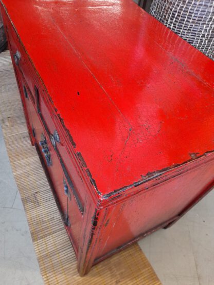 Antike Chinakommode, rot – Bild 6