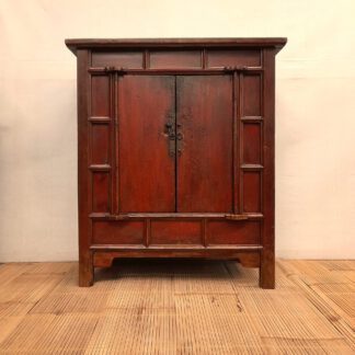 Antike Hochkommode/ kleiner Schrank 120x106 Unikat rot-schwarz