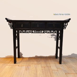 antiker Konsoltisch/ schwarzer Wandtisch 125 x 90 x 35 cm Altartisch