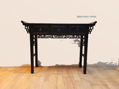 antiker Konsoltisch/ schwarzer Wandtisch 125 x 90 x 35 cm Altartisch