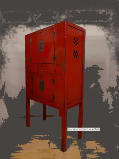 Asia-Schrank rot antik chic