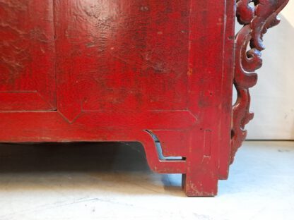 Antikes Asia Sideboard Rot-Schwarz,  red/black marriage dresser – Bild 10