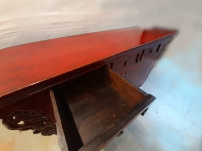 Antikes Asia Sideboard Rot-Schwarz,  red/black marriage dresser – Bild 7
