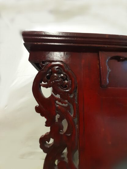 Antikes Asia Sideboard Rot-Schwarz,  red/black marriage dresser – Bild 6
