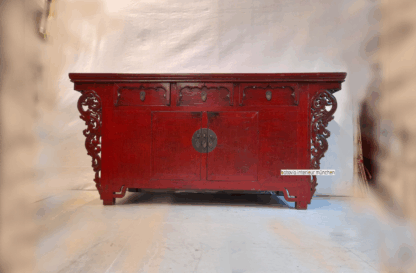 Antikes Asia Sideboard Rot-Schwarz,  red/black marriage dresser