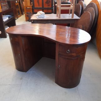 runder Schreibtisch TEAK 140cm mit Stauraum